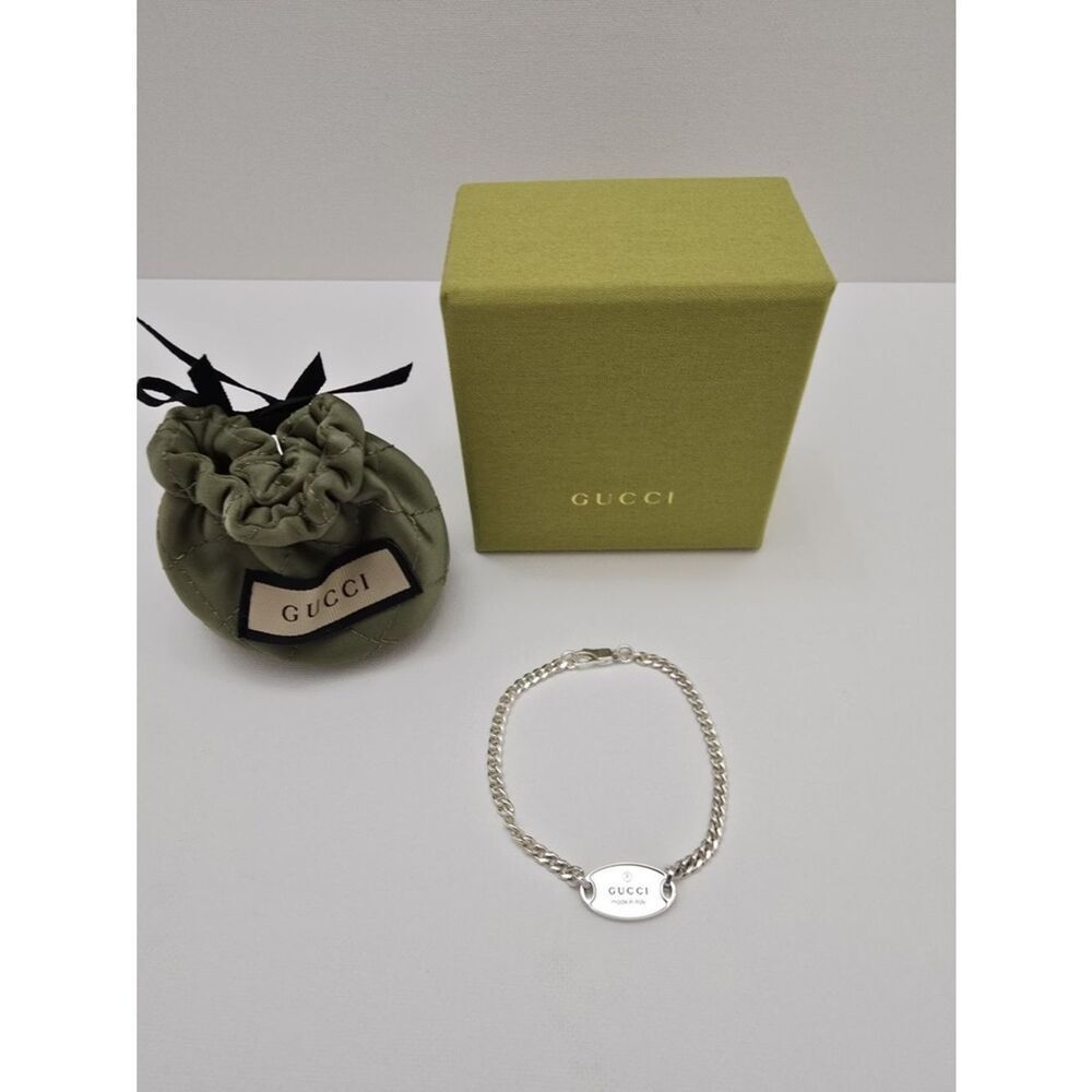Gucci Sterling Silver Trademark Link Bracelet size 18